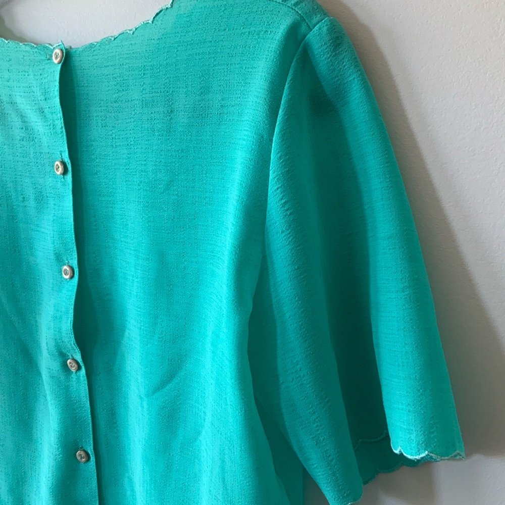 Turquoise Embroidered Blouse - Picture 6 of 8